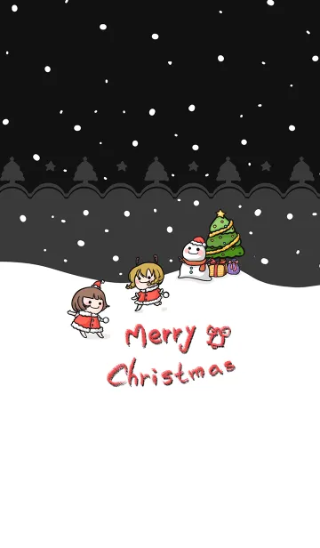 [LINE着せ替え] christmas carnival - Black (bw2)の画像1