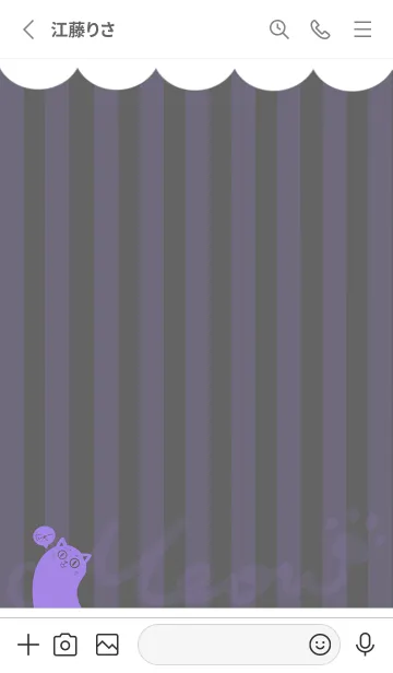 [LINE着せ替え] Meow J-purple. Dark grayの画像2