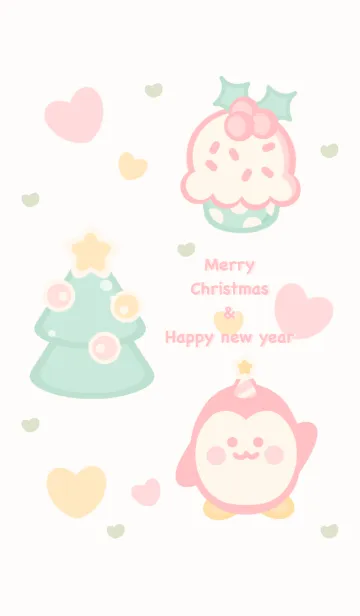 [LINE着せ替え] Pastel Christmas theme 3 :)の画像1
