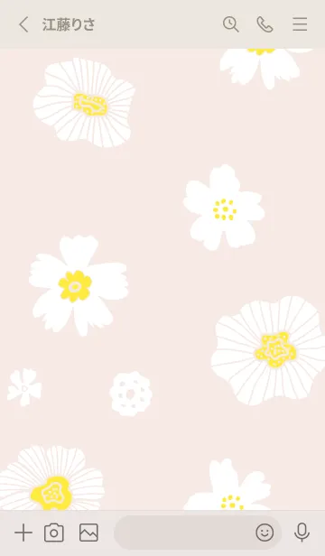 [LINE着せ替え] シンプル2 大人 白い花15の画像2