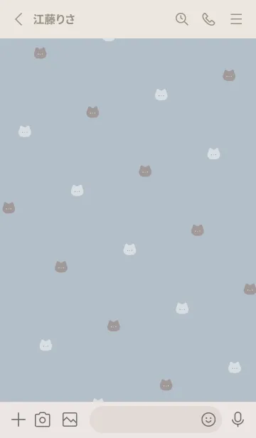 [LINE着せ替え] 白黒ねこさん。青とベージュの画像2