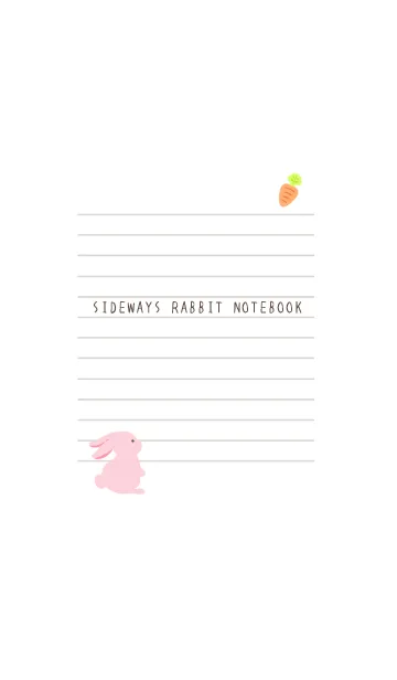 [LINE着せ替え] よこむきウサギのノート/ホワイトの画像1