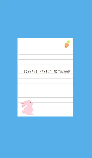 [LINE着せ替え] よこむきウサギのノート/ブルーの画像1