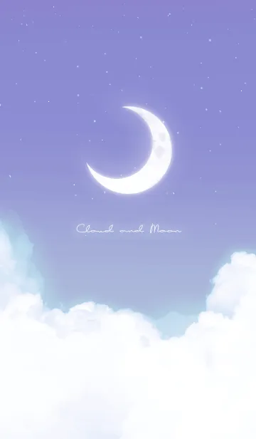 [LINE着せ替え] 雲と三日月 - パープル & ブルー 01の画像1