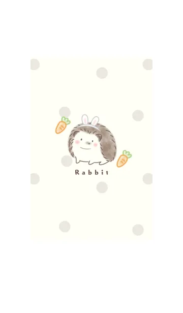 ハリネズミとウサギ -ベージュ- ドットの着せ替えメイン画像