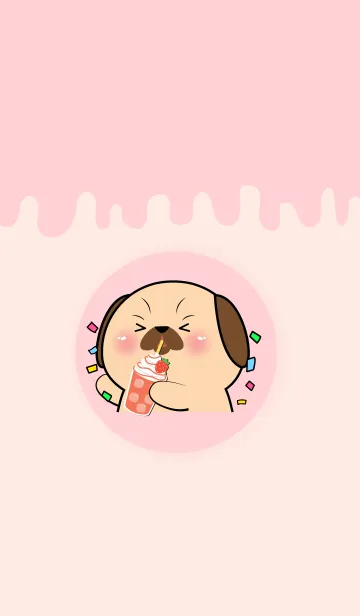 [LINE着せ替え] Simple Pug Dog Love Sweet Theme (JP)の画像1