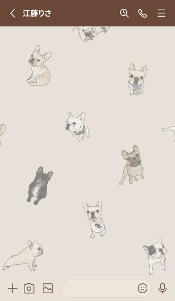 [LINE着せ替え] frenchie7 / dark beige .jpの画像2