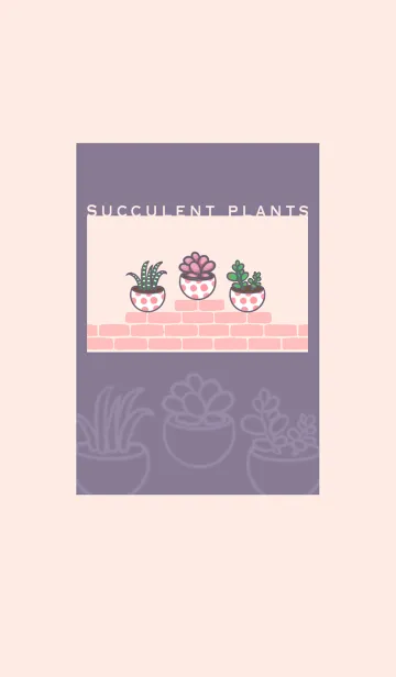 [LINE着せ替え] Succulents J-Grey Purple (Pi2)の画像1