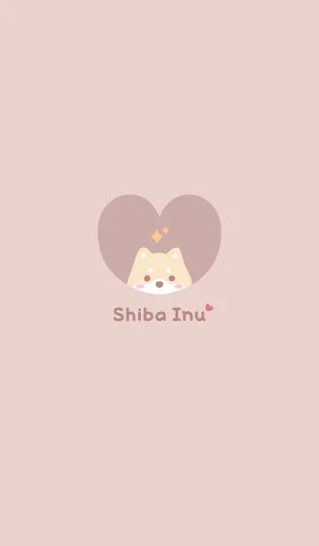 [LINE着せ替え] 柴犬2キラキラ[ピンクオレンジ]の画像1