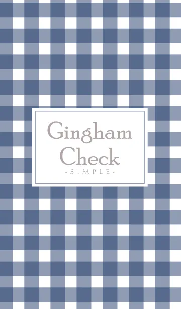 [LINE着せ替え] Gingham Check Navy-SIMPLE 22の画像1