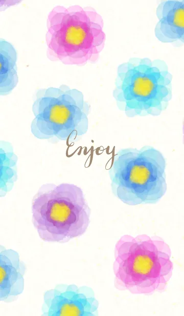 [LINE着せ替え] 水彩花青系5の画像1