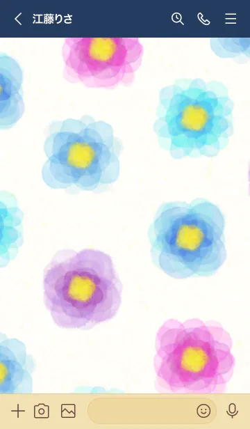 [LINE着せ替え] 水彩花青系5の画像2