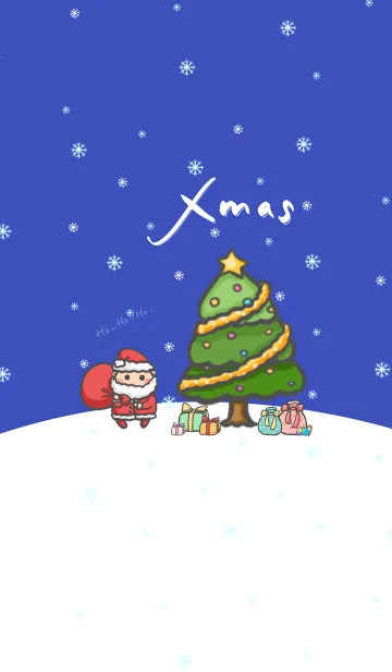 [LINE着せ替え] Happy Christmas Day J-Dark Blue (Red3)の画像1