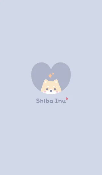 [LINE着せ替え] 柴犬2キラキラ[ブルーパープル]の画像1