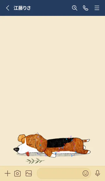 [LINE着せ替え] シンプルな犬(ビーグル)の画像2