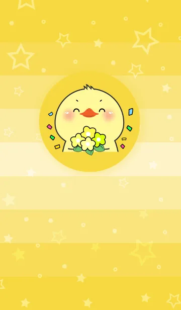 [LINE着せ替え] Simple Duck Love Yellow Theme (JP)の画像1