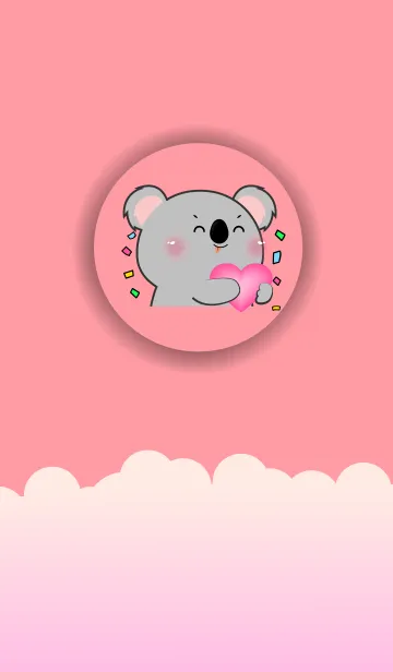 [LINE着せ替え] Simple Koala Love Pink Color (JP)の画像1