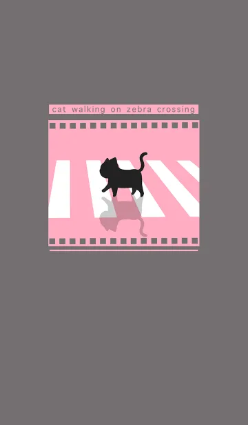 [LINE着せ替え] cat zebra crossing J-dark gray (Pi4)の画像1