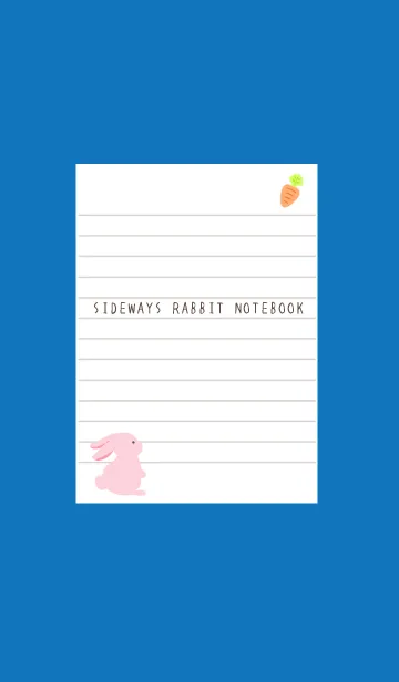 [LINE着せ替え] よこむきウサギのノート/ブルー/ホワイトの画像1