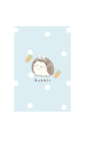 [LINE着せ替え] ハリネズミとウサギ -ブルー- ドットの画像1
