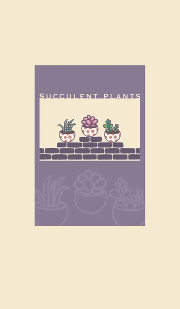 [LINE着せ替え] Succulents J-Grey Purple (Be5)の画像1