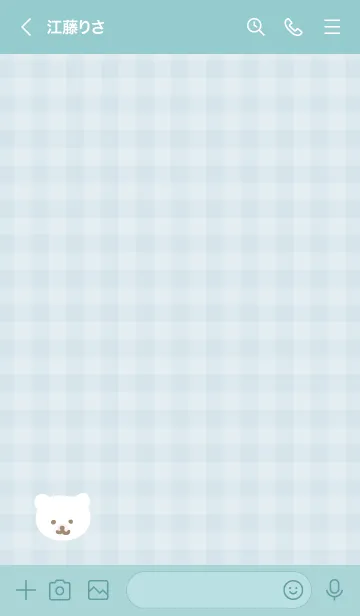 [LINE着せ替え] くま チェック柄8の画像2