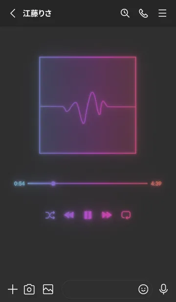 [LINE着せ替え] MUSIC PLAYER - GLOW - マットブラック 00の画像2