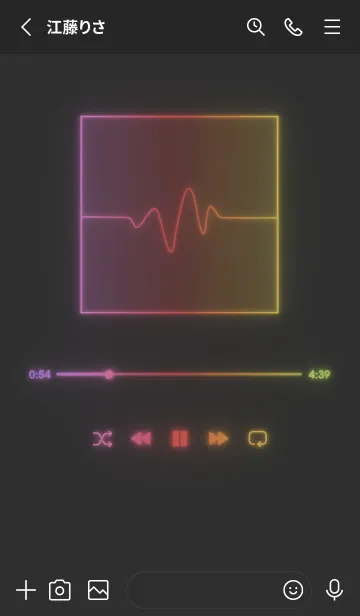 [LINE着せ替え] MUSIC PLAYER - GLOW - マットブラック 20の画像2