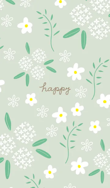 [LINE着せ替え] 白い花々と葉12の画像1