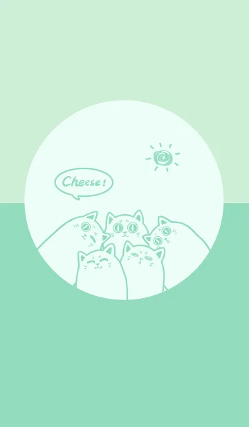 [LINE着せ替え] Meow...Cheese！ J-mint green.の画像1