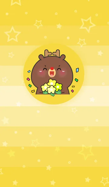Simple Deer Love Yellow Theme (JP)の着せ替えメイン画像