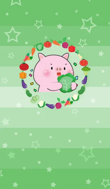 Simple Pig Pig With Vegetable Theme (JP)の着せ替えメイン画像