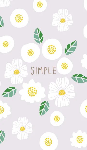 [LINE着せ替え] 白い3種の花の画像1