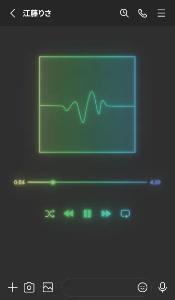 [LINE着せ替え] MUSIC PLAYER - GLOW - マットブラック 60の画像2