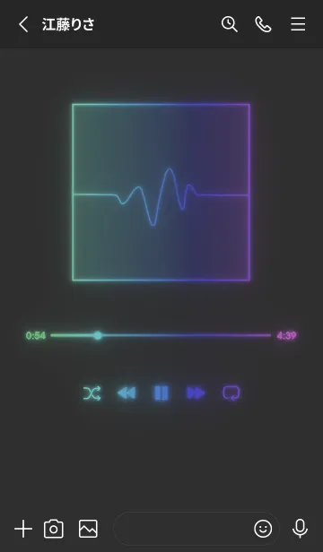 [LINE着せ替え] MUSIC PLAYER - GLOW - マットブラック 80の画像2