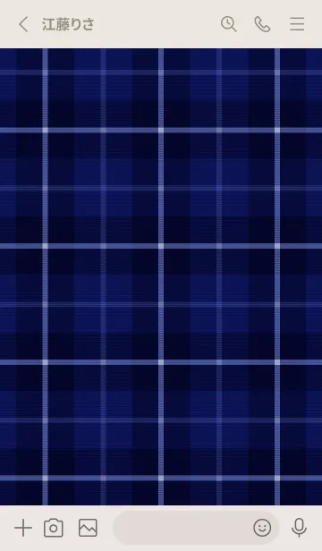 [LINE着せ替え] Simple Check Pattern[Navy]の画像2