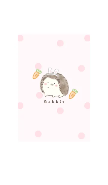 [LINE着せ替え] ハリネズミとウサギ -ピンク- ドットの画像1