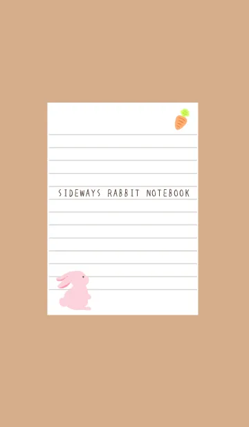 [LINE着せ替え] よこむきウサギのノート/カフェモカの画像1