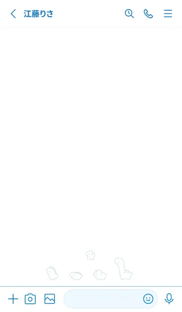 [LINE着せ替え] ゆるい恐竜 / 白と水色の画像2