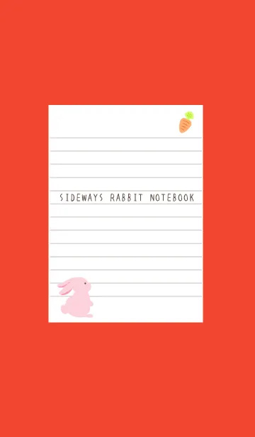 [LINE着せ替え] よこむきウサギのノート/レッドの画像1