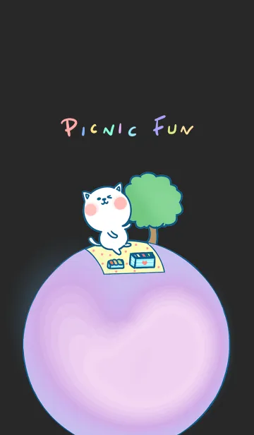 [LINE着せ替え] Picnic Fun J-Dark Gray (Pu2)の画像1