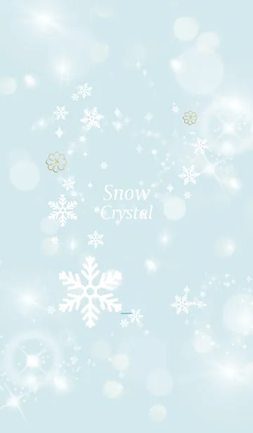 [LINE着せ替え] 水色 : 幸運四葉！ Crystal Snowの画像1