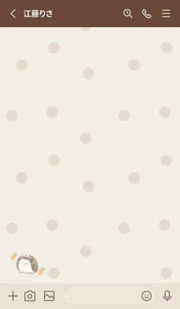 [LINE着せ替え] ハリネズミとウサギ -ブラウン- ドットの画像2