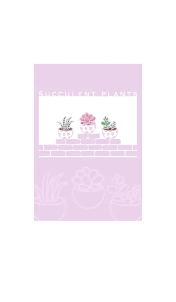 [LINE着せ替え] Succulents J-Light Gray Magenta (bw3)の画像1