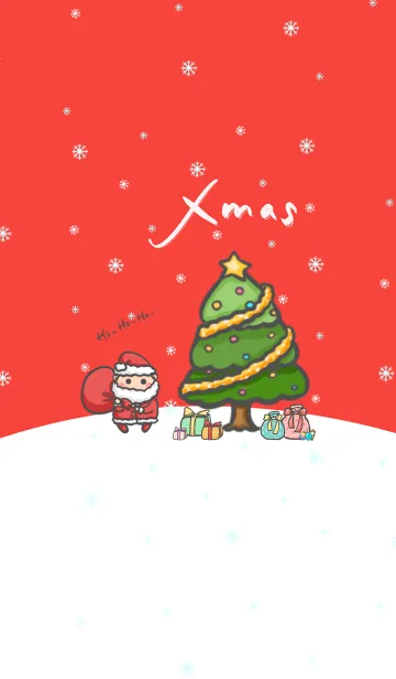 [LINE着せ替え] Happy Christmas Day J-Red (Red3)の画像1