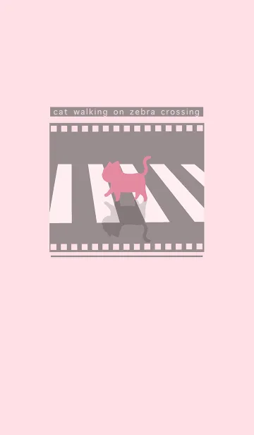 [LINE着せ替え] cat zebra crossing J-pink (Pi4)の画像1