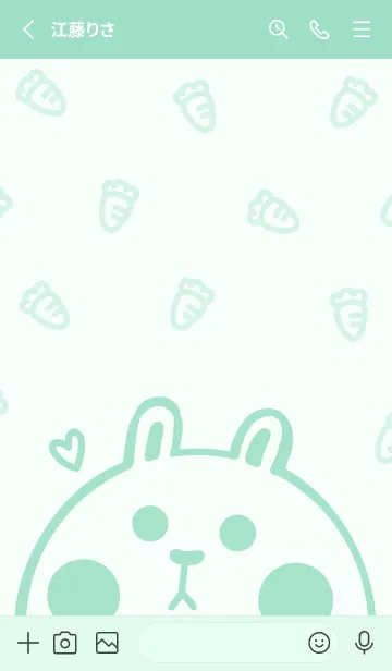 [LINE着せ替え] Bunny and Carrot J-Mint Green (Gr5)の画像2