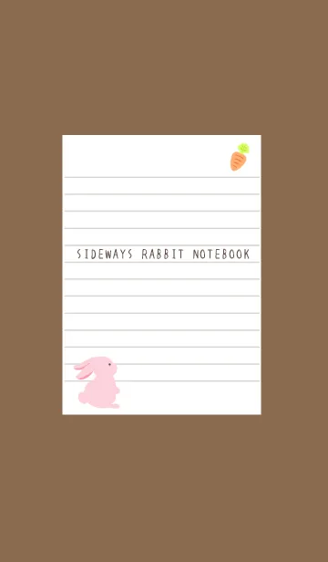 [LINE着せ替え] よこむきウサギのノート/ブラウンの画像1