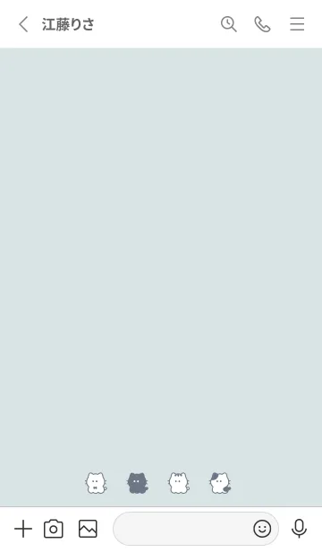 [LINE着せ替え] ちいさなねこ。ライトブルーの画像2