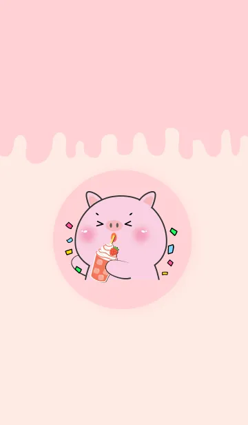 [LINE着せ替え] Simple Pig Pig Love Sweet Theme (JP)の画像1
